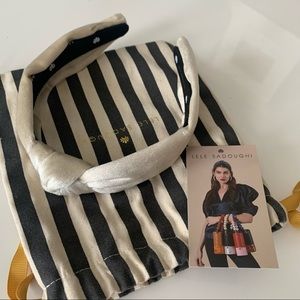 Lele Sadoughi brushed velvet ivory headband